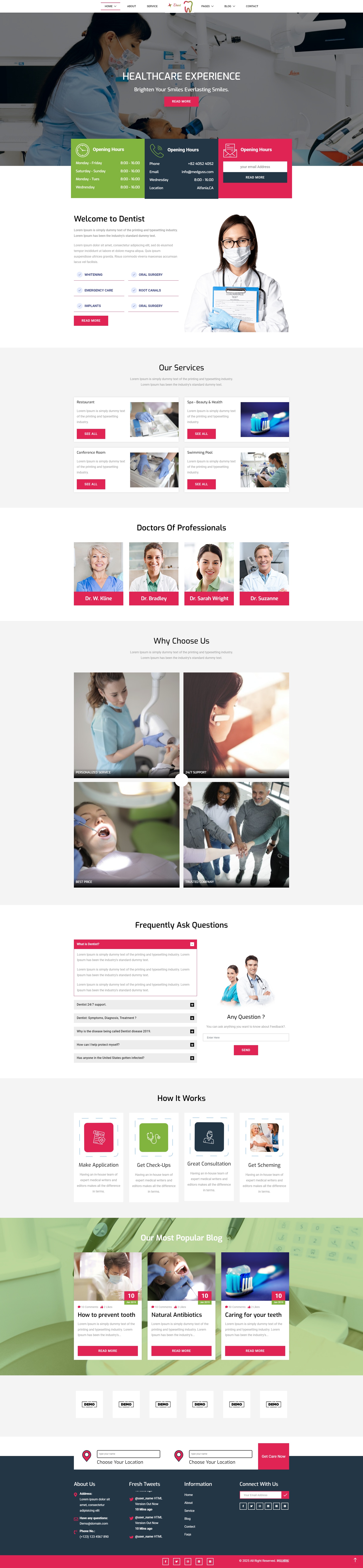 实用牙科门诊口腔医院网站模板