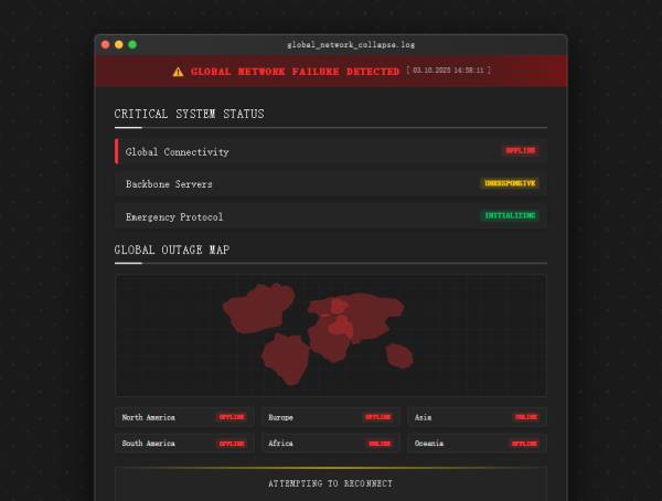 末日斷網網絡故障警告可視化分析素材
