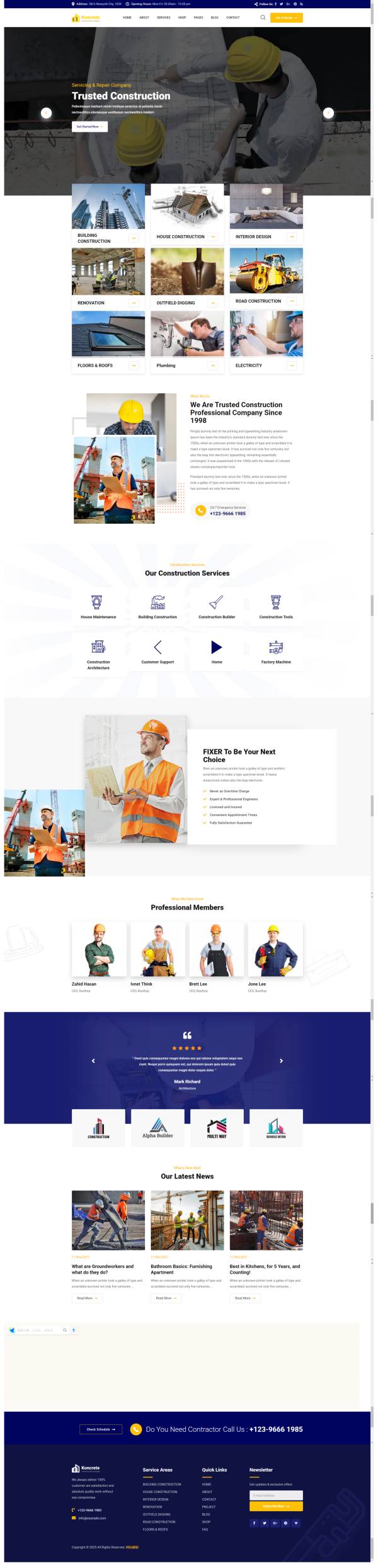 html综合建筑公司网页制作模板