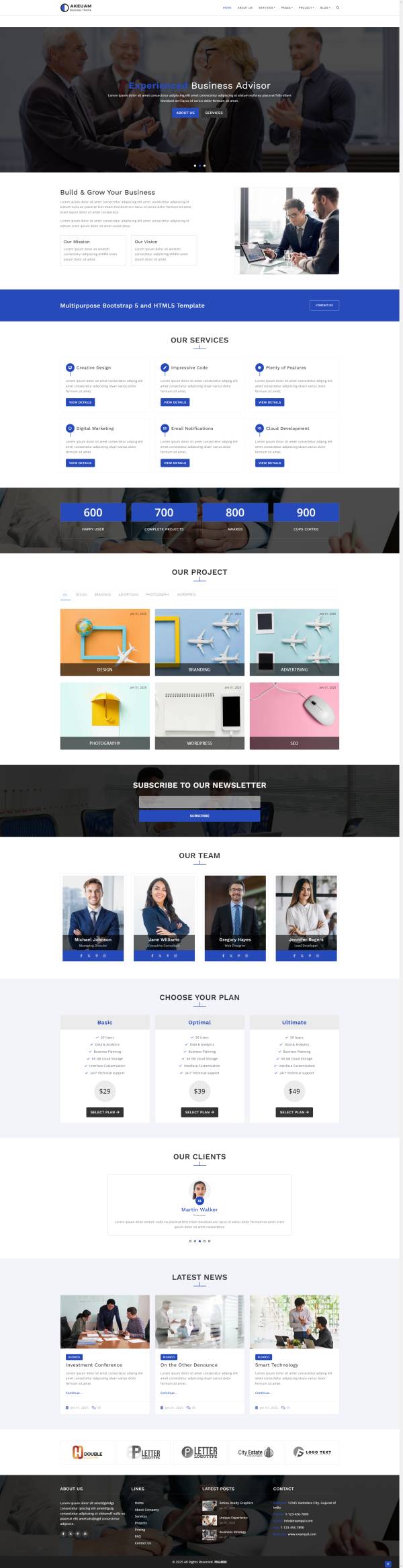 大气管理咨询企业bootstrap网页模板源码案例