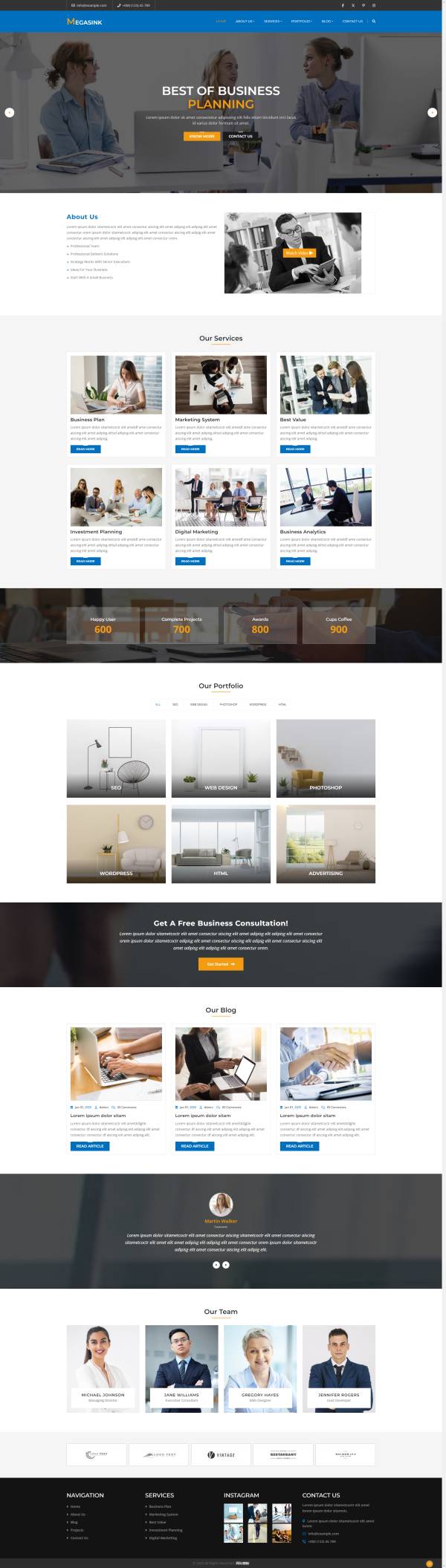 html5商务门户网站网页制作模板