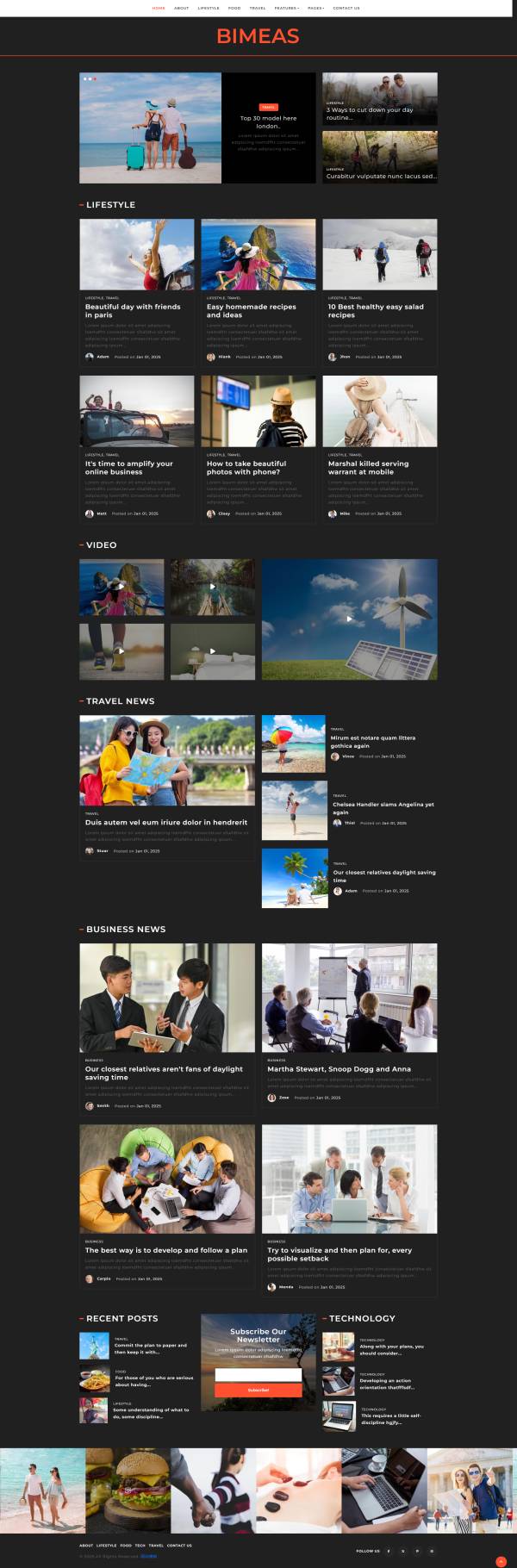 实用html博客资讯网站网页制作