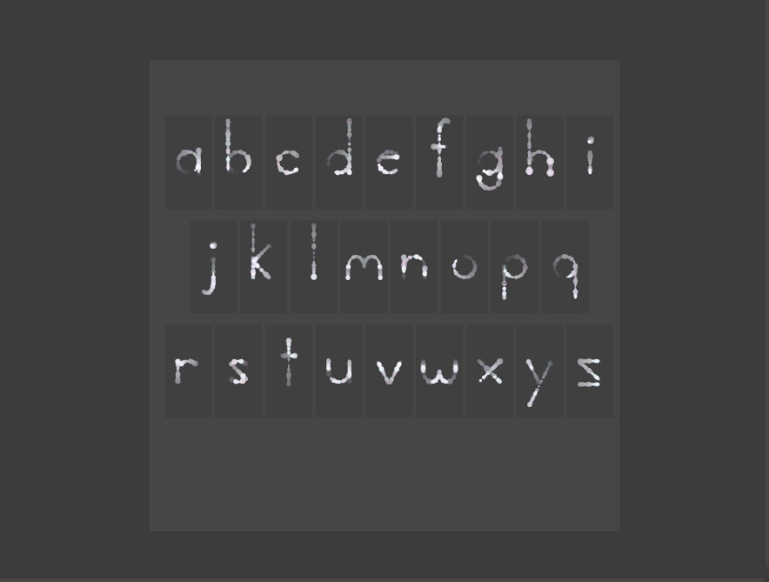 斑駁涂鴉文字粒子消散效果動態圖
