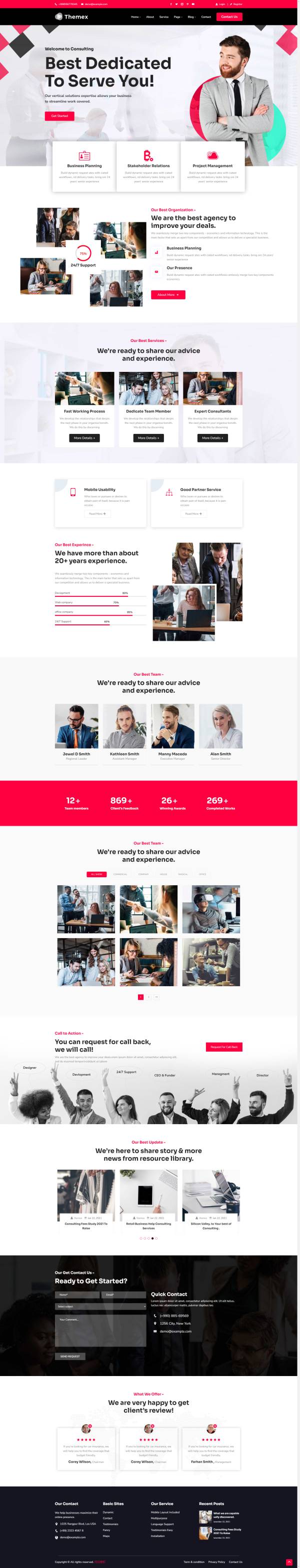 人力咨詢服務門戶類網站模板