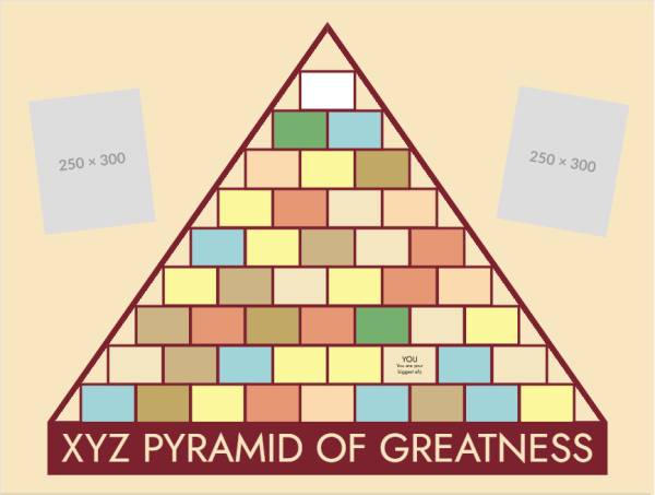 多色金字塔元素設計模型