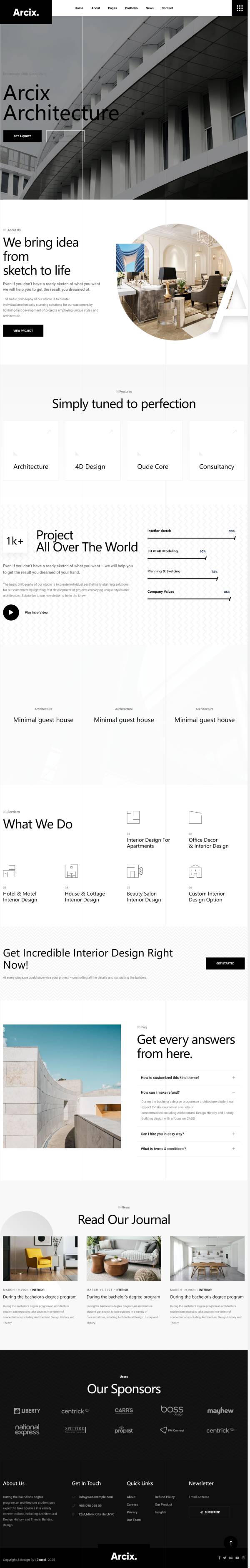 建筑設計公司門戶網站模板