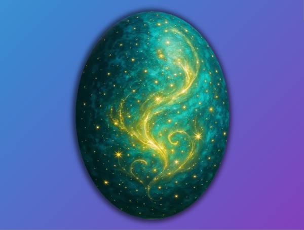 神秘雞蛋插畫背景色漸變代碼素材