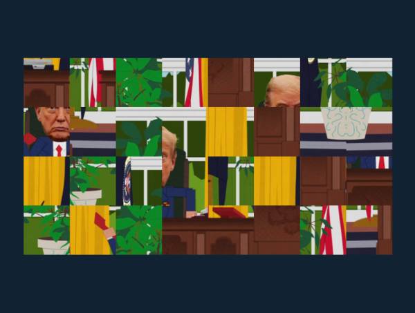 特朗普拼圖滑塊游戲模板