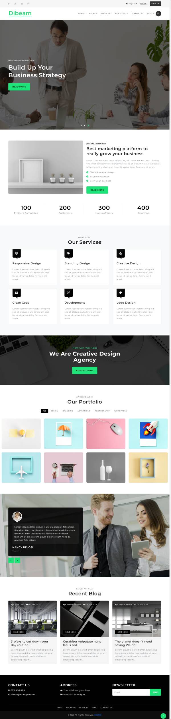 通用營銷型設(shè)計(jì)門戶網(wǎng)站制作