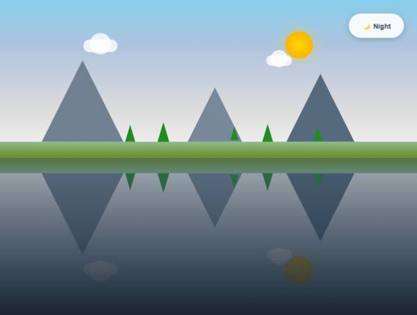 倒影風景明暗切換圖片素材