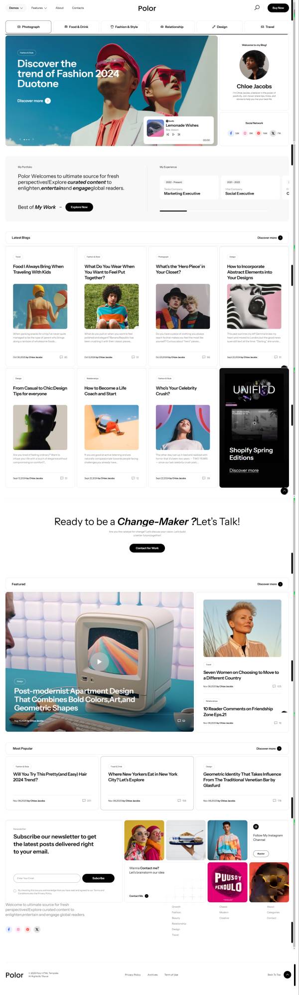 新聞博客資訊網站模板