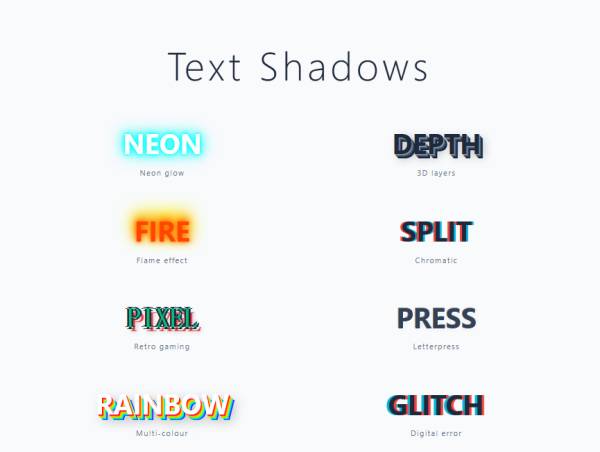 多樣文字陰影樣式css陰影效果代碼