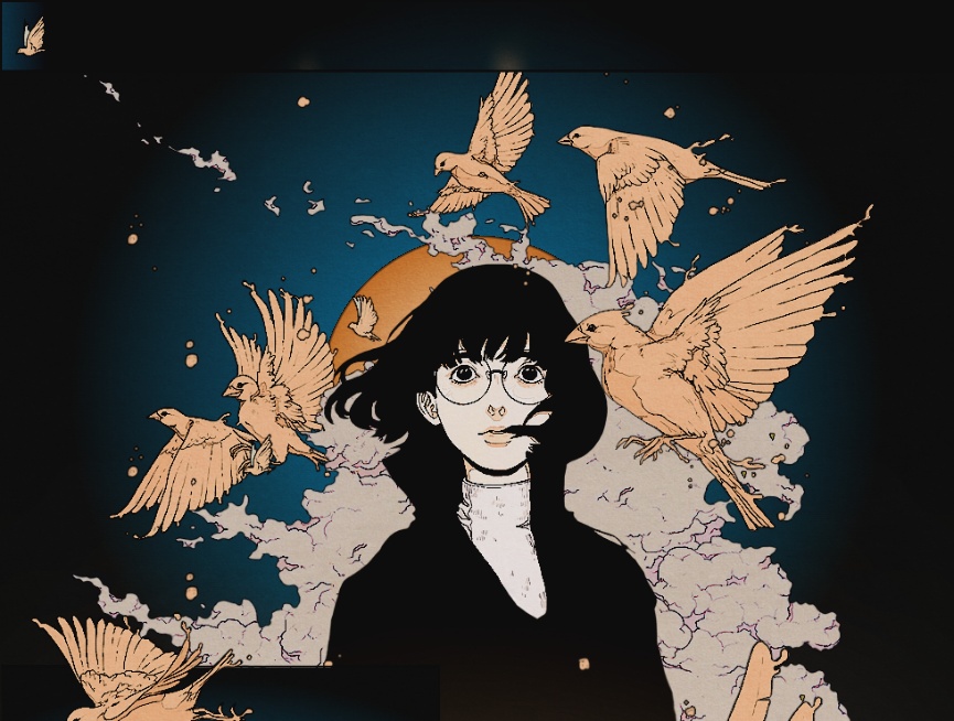 可愛動漫分層插畫創意設計