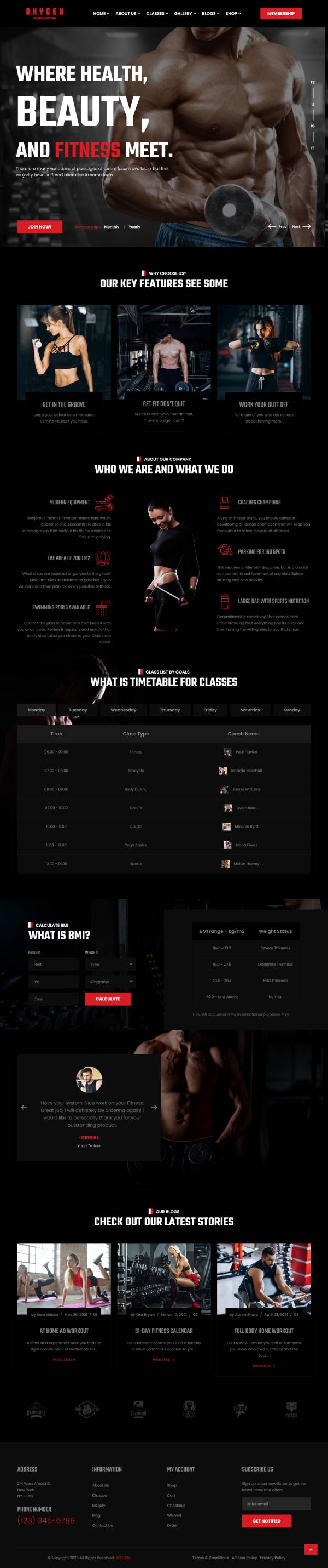 減肥健身培訓網頁模板html必備