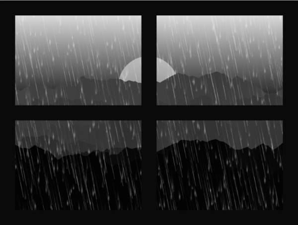 臺風雷暴雨動圖卡通畫下載