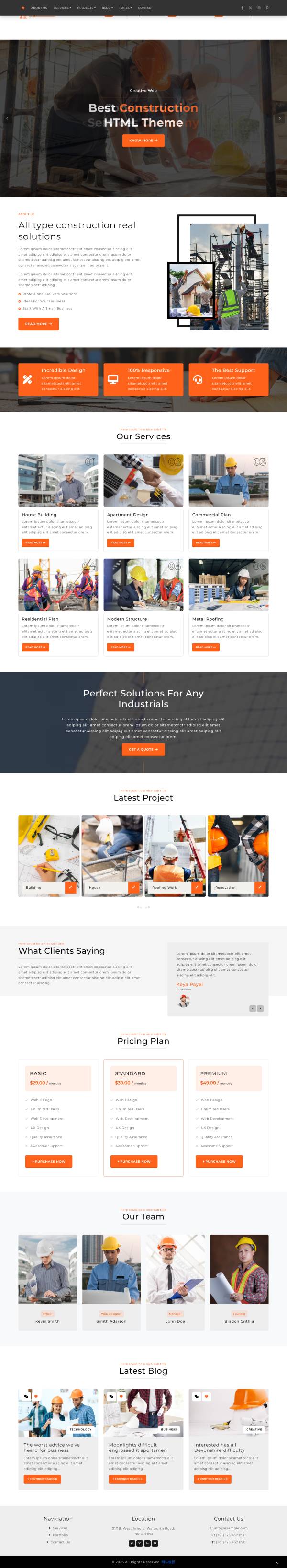 施工單位建筑公司官方網站模板必備