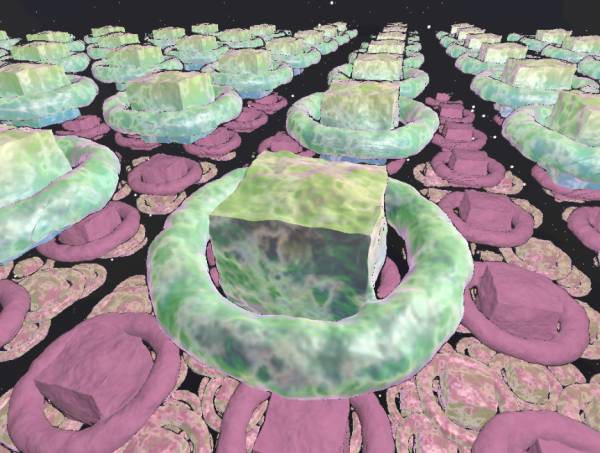 彩虹3D幾何圖形旋轉素材下載