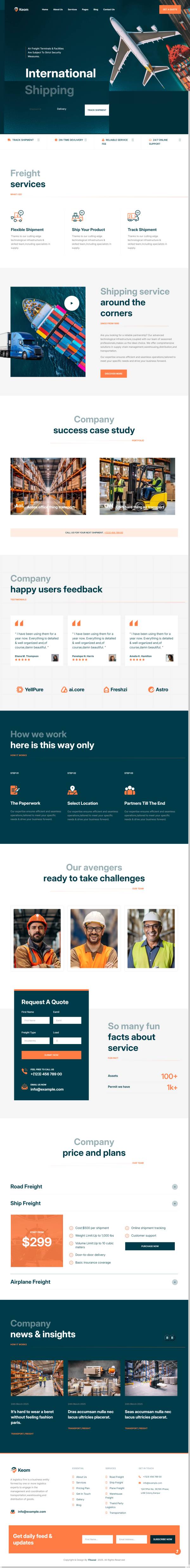 物流快遞公司官網公司網站模板下載