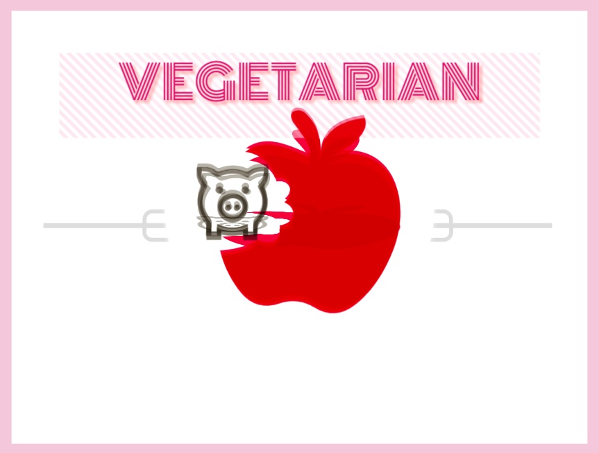 新奇立體素食圖標制作設計