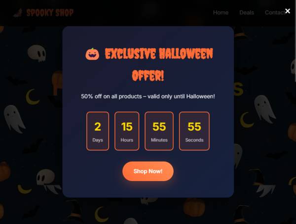倒計(jì)時(shí)萬圣節(jié)促銷活動(dòng)彈窗設(shè)計(jì)素材