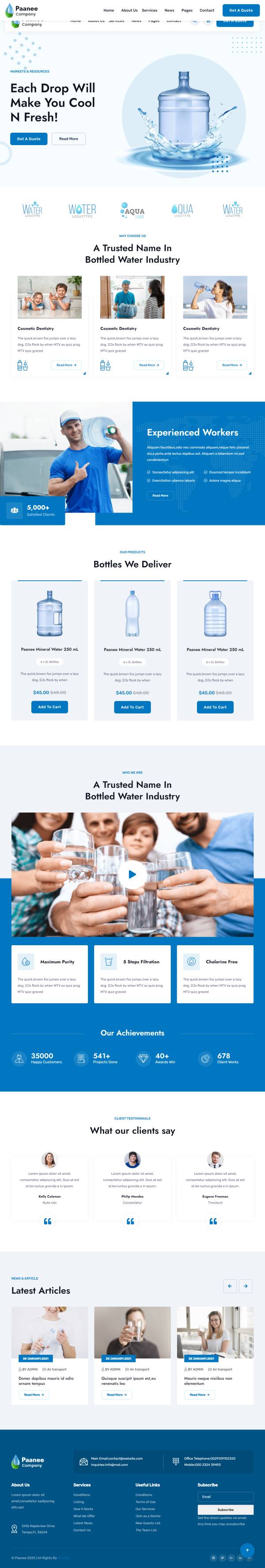 Web前端纯净水宣传网页设计网站实例大作业下载
