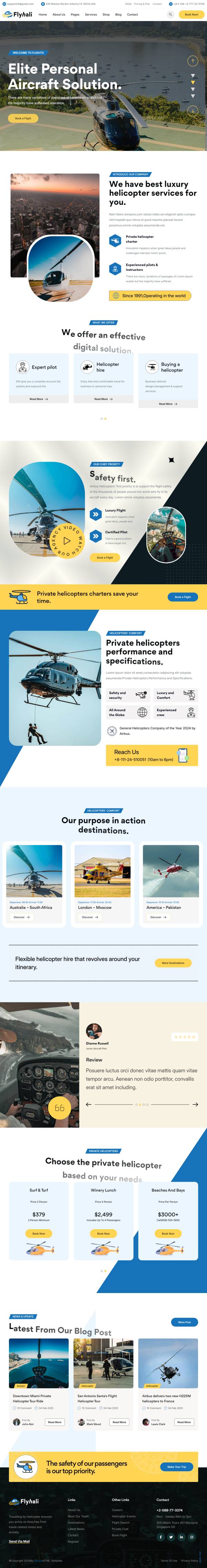 直升机飞机租赁业务售卖网站模板