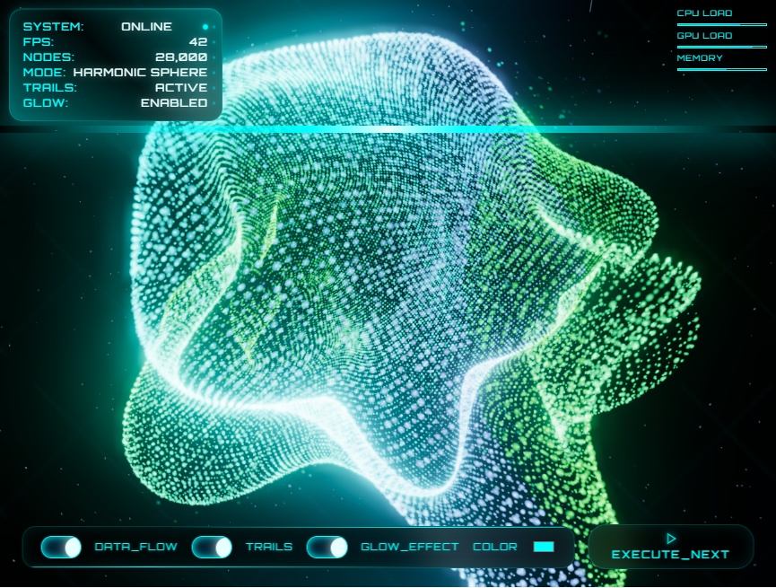 粒子生命threejs数据可视化模拟器模板