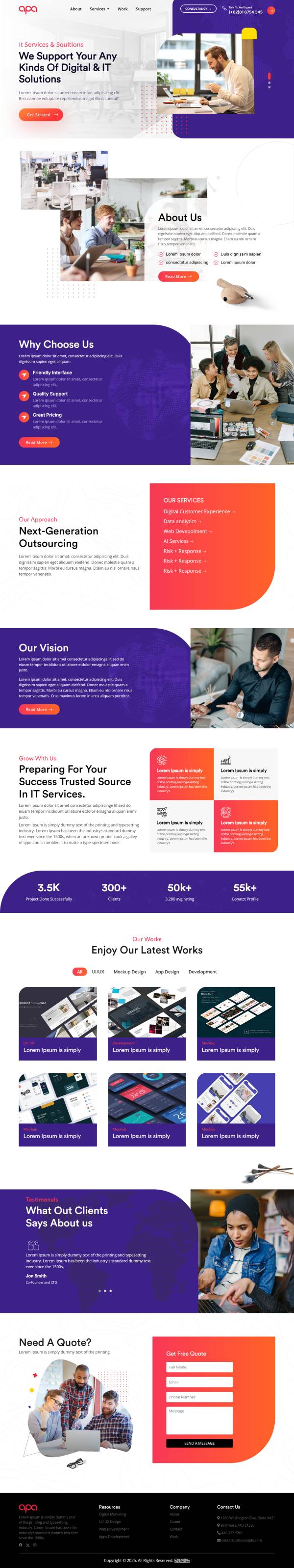 响应式IT互联网服务提供商网页开发