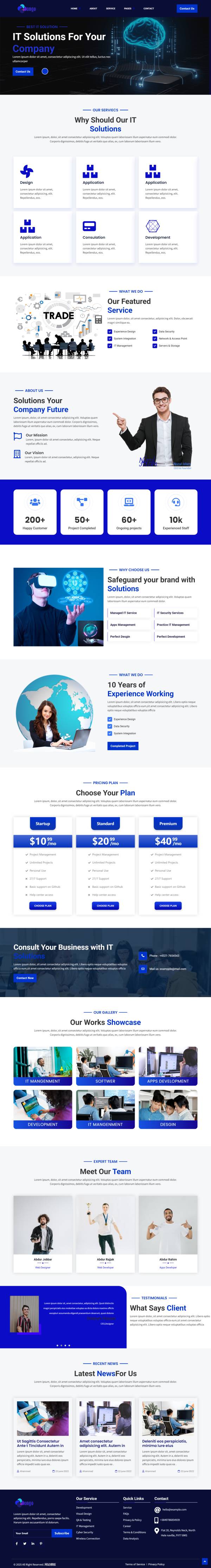 蓝色应用软件IT门户网站开发平台