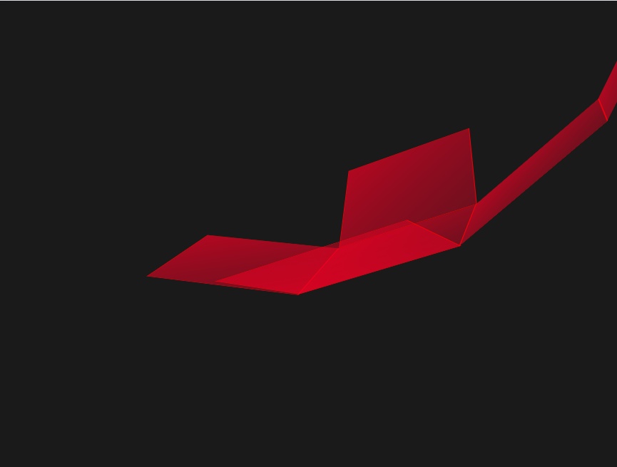 红色立方体3d几何体折叠模型