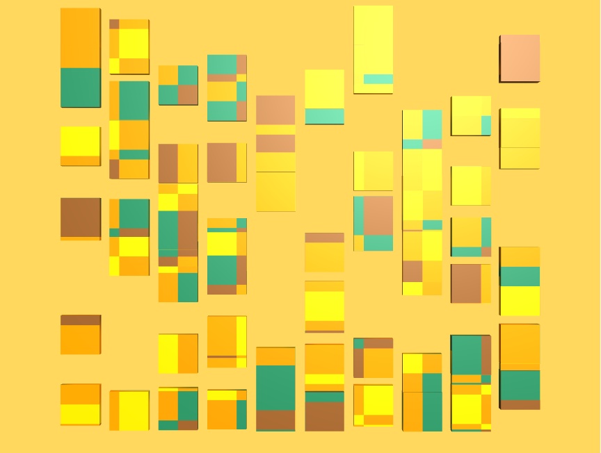 黄色调瓷砖3d网格模型创意设计