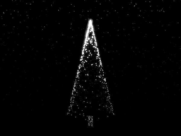 粒子圣诞雪景插画圣诞树HTML下载