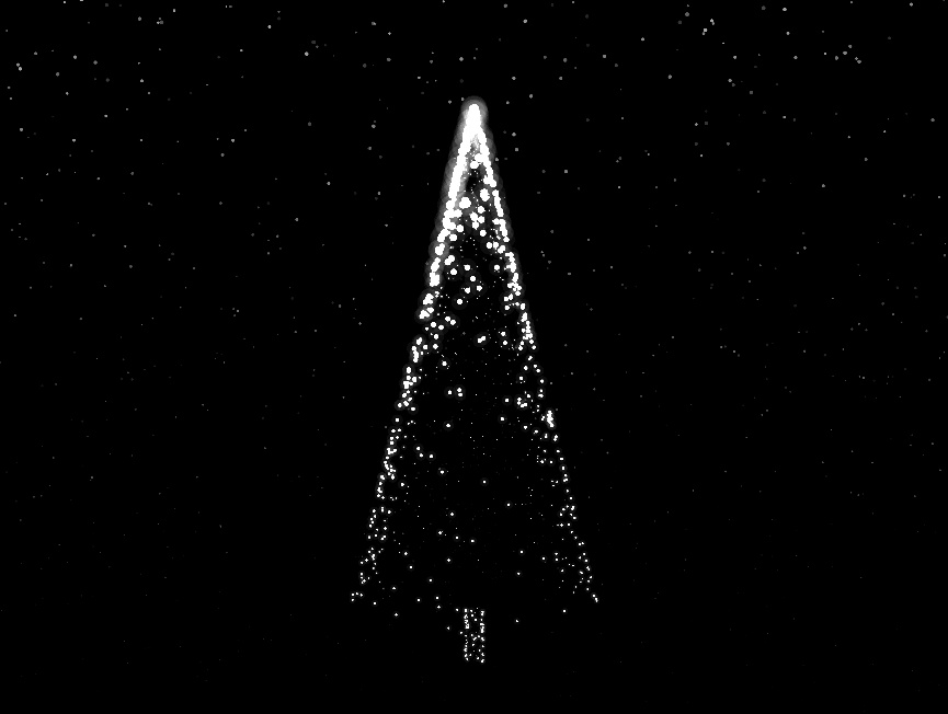 粒子圣诞雪景插画圣诞树HTML下载