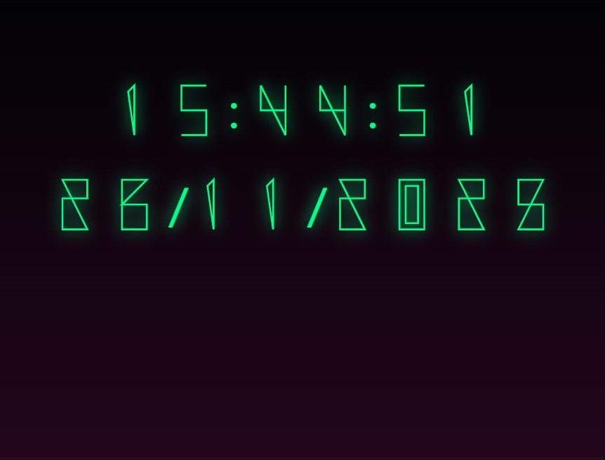 绿色科幻线条数字字体时钟素材
