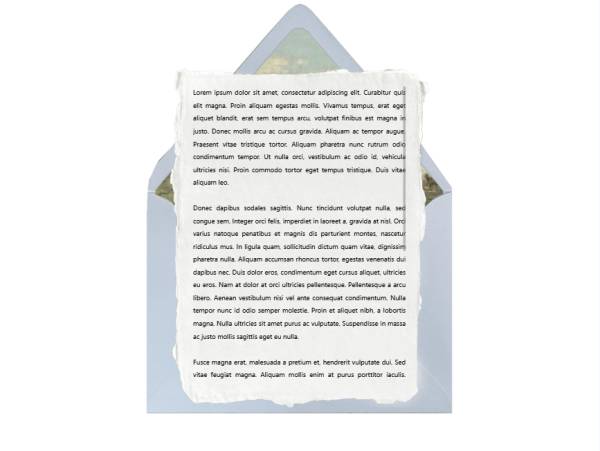 藍色信紙動漫信封素材模板下載