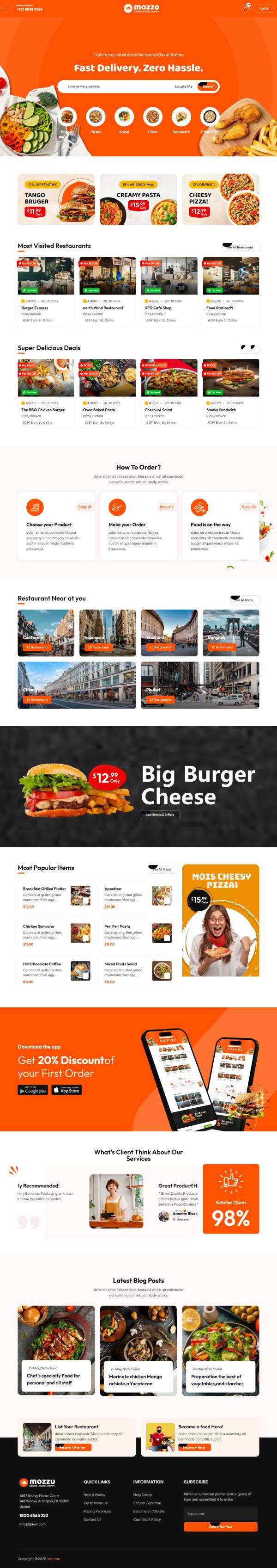 餐廳服務(wù)在線訂餐平臺(tái)網(wǎng)頁(yè)模板下載