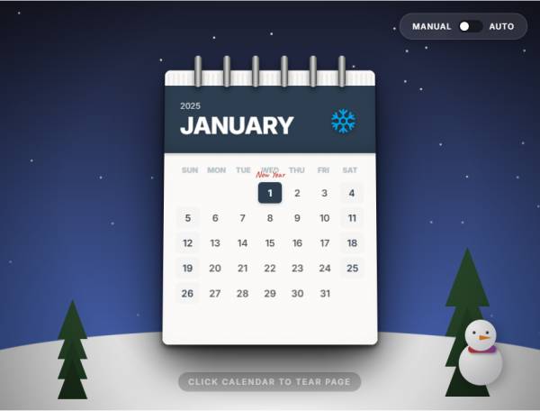 日歷界面布局翻動(dòng)動(dòng)畫(huà)創(chuàng)意
