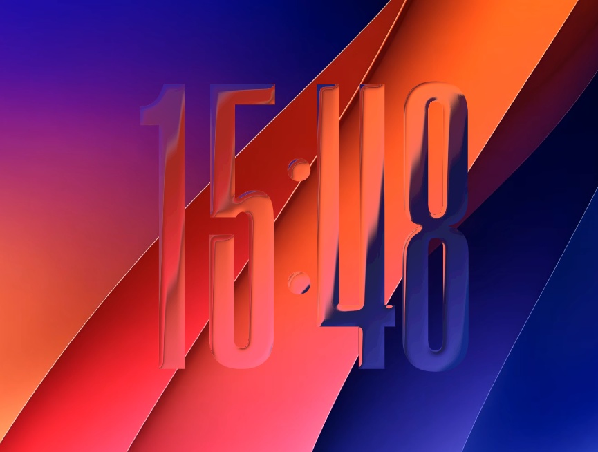 渐变液态数字时钟桌面显示动画素材下载