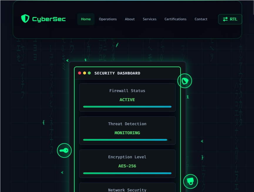 响应安全类网站单页设计