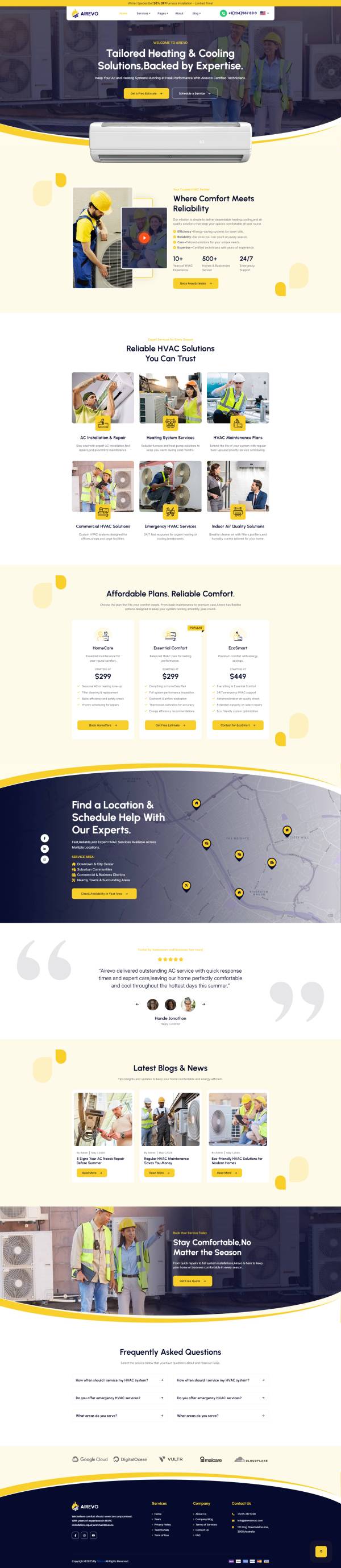 供暖暖气维修服务平台模板