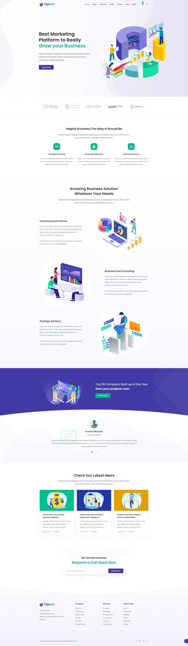 通用市场营销信息网站网页设计