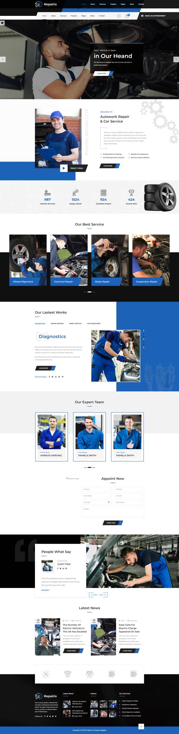 汽车修理厂咨询平台网站模板