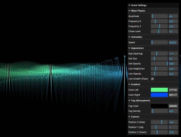 精美canvas波浪threejs动画