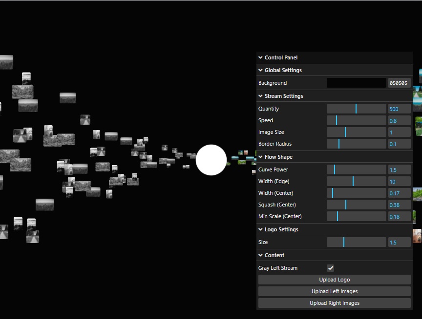 图片流动js动画效果代码案例效果制作模板