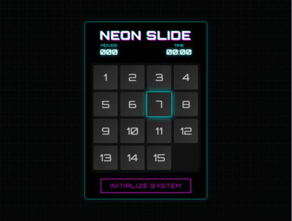 霓虹灯数字拼图游戏发光效果素材