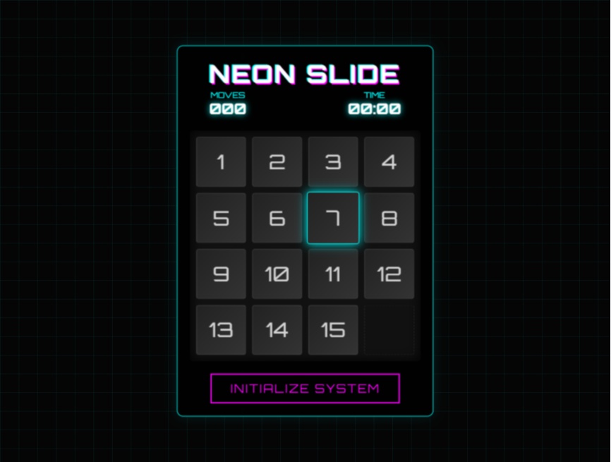 霓虹灯数字拼图游戏发光效果素材
