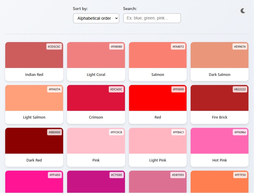 动态颜色色卡色号对照表代码必备