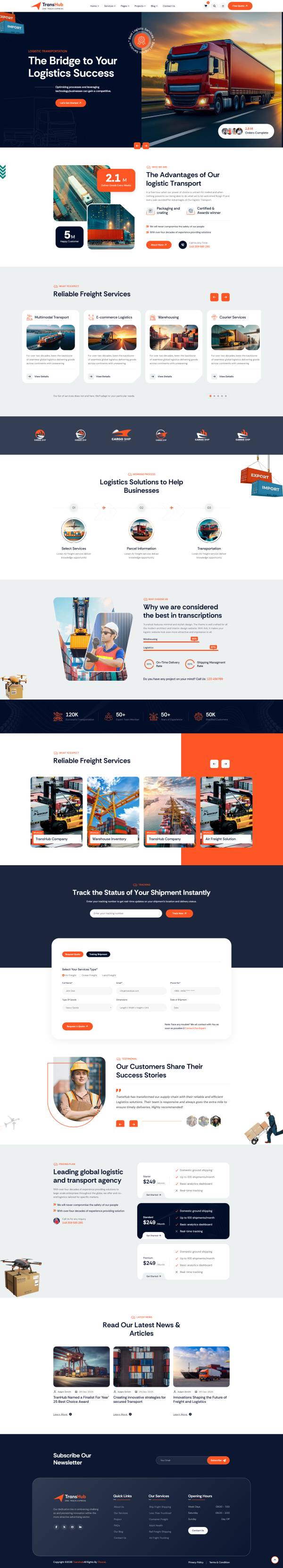 大气快递物流公司网页制作