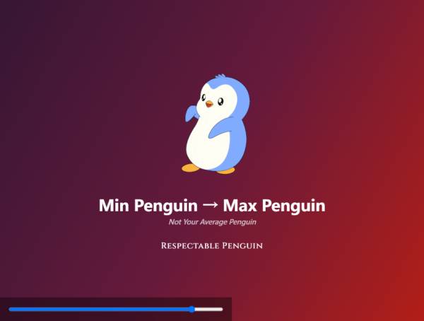 卡通企鹅大小滑动切换应用对比
