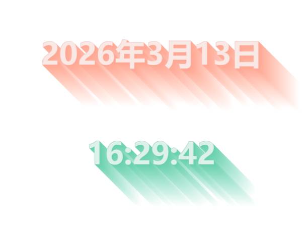 数字阴影字体时间显示素材